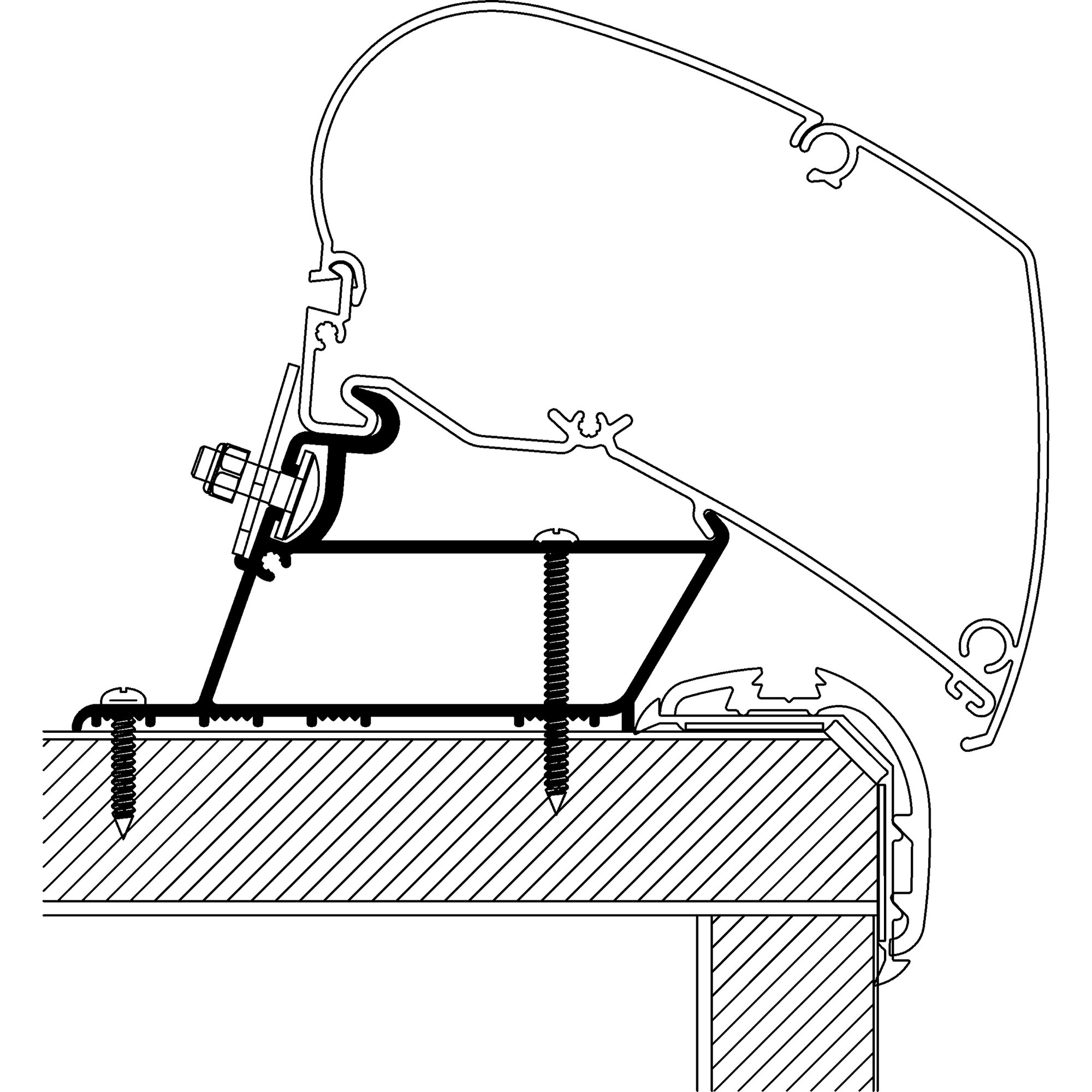 Thule Adapter Malibu Roof und Fendt ab Bj. 2023 zu TO Serie 6 und 9, 4 m