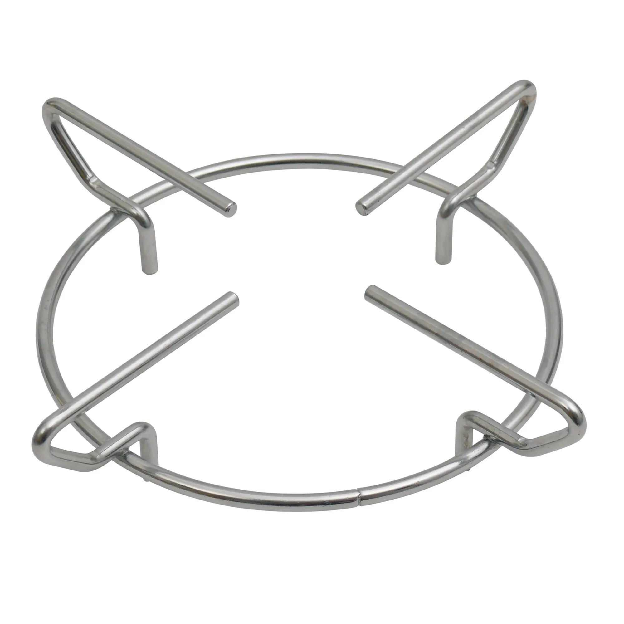 Silberfarbenes rundes Metallrost für Kocher EK 2000 mit vier gekreuzten Auflagebügeln und Standfüßen, Durchmesser 20 cm
