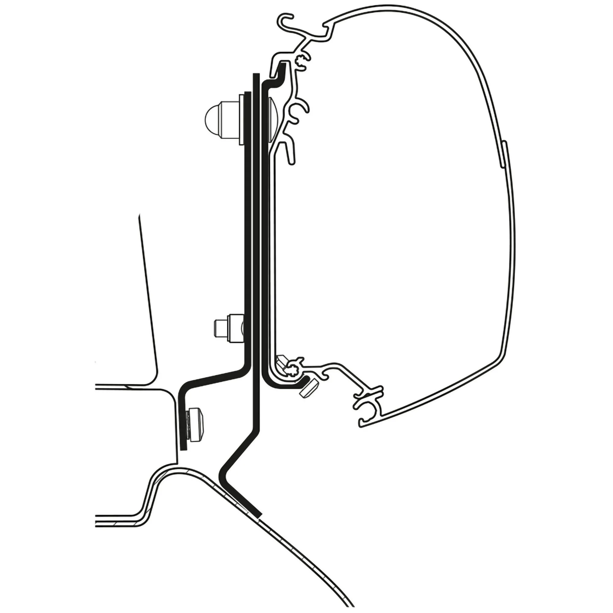 Adapter for MB Sprinter from 2006/04 with ELAN pop-up roof to TO Series 5