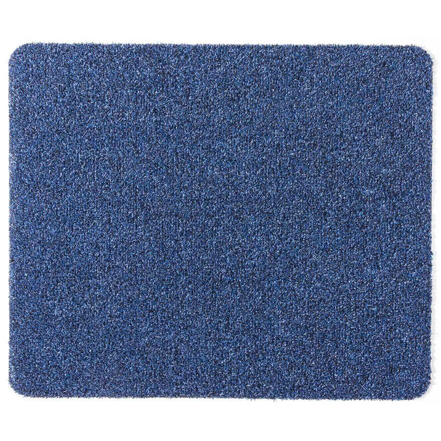 Dunkelblaue rechteckige Fußmatte Aquastop mit dichtem, strukturiertem Flor und abgerundeten Ecken, 150 cm breit