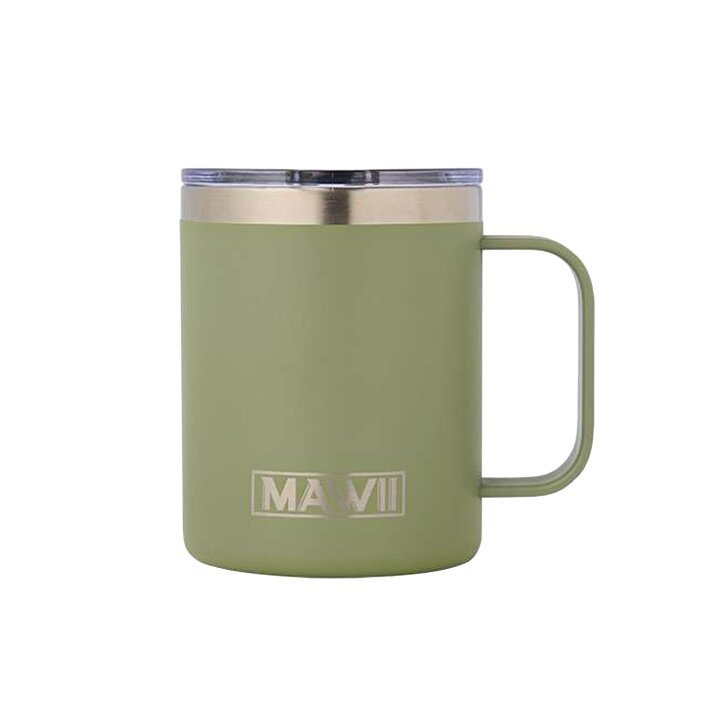 Stainless Steel Mug with Handle, 350 ml, olive green