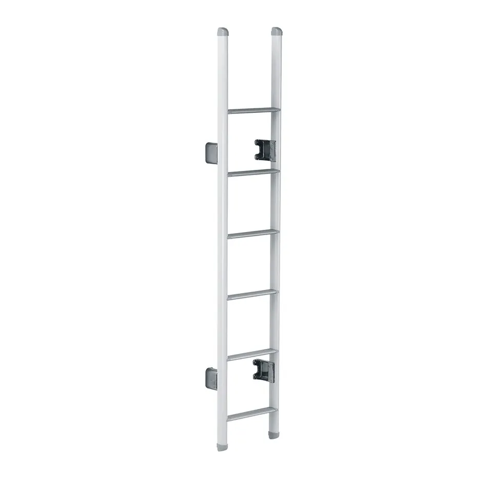 Thule Leiter Deluxe 6 aus silbernem Aluminium mit sechs Sprossen und vier schwarzen Befestigungshalterungen