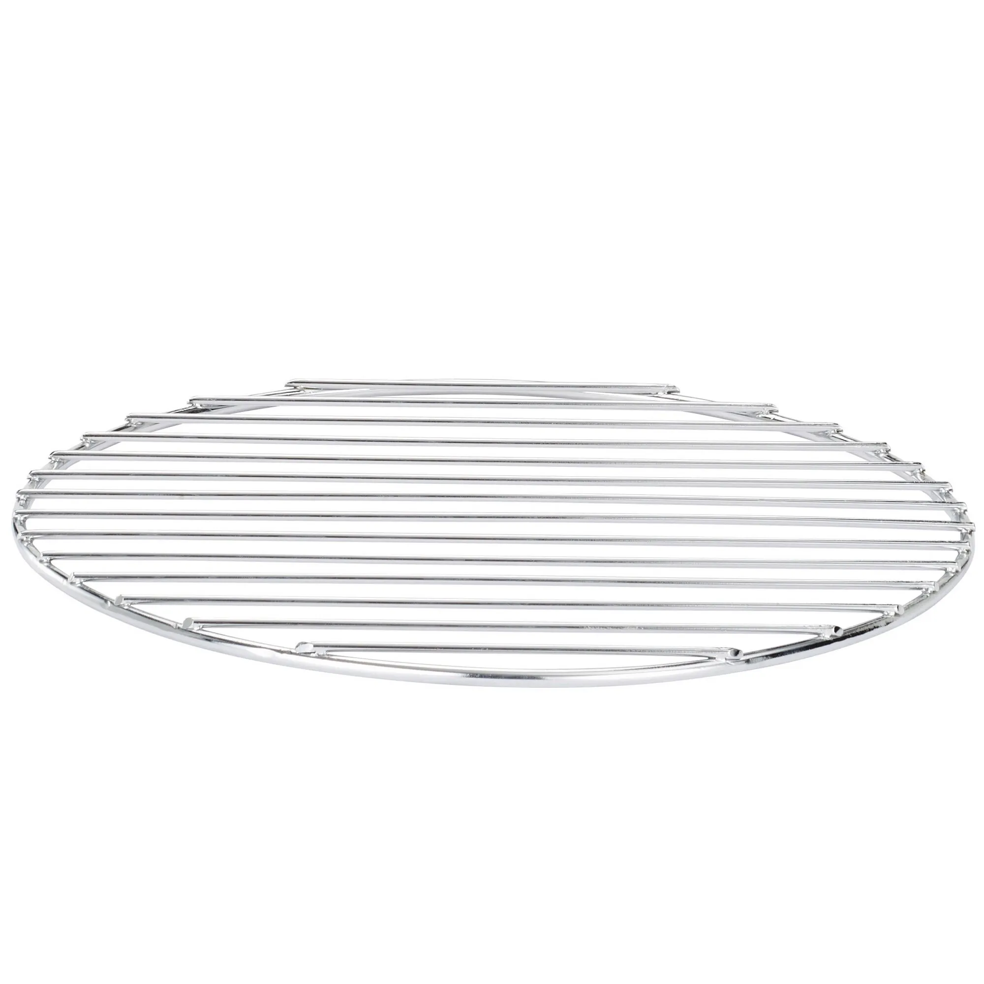 Verchromter runder Grillrost für den Party Grill 400 R mit zahlreichen parallelen Grillstäben in Aufsichtperspektive