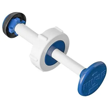 Weiß-blauer Toiletten-Pumpendeckel Bi-Pot 30, 34, 39 mit rundem Gehäuse und zwei blauen Endgriffen