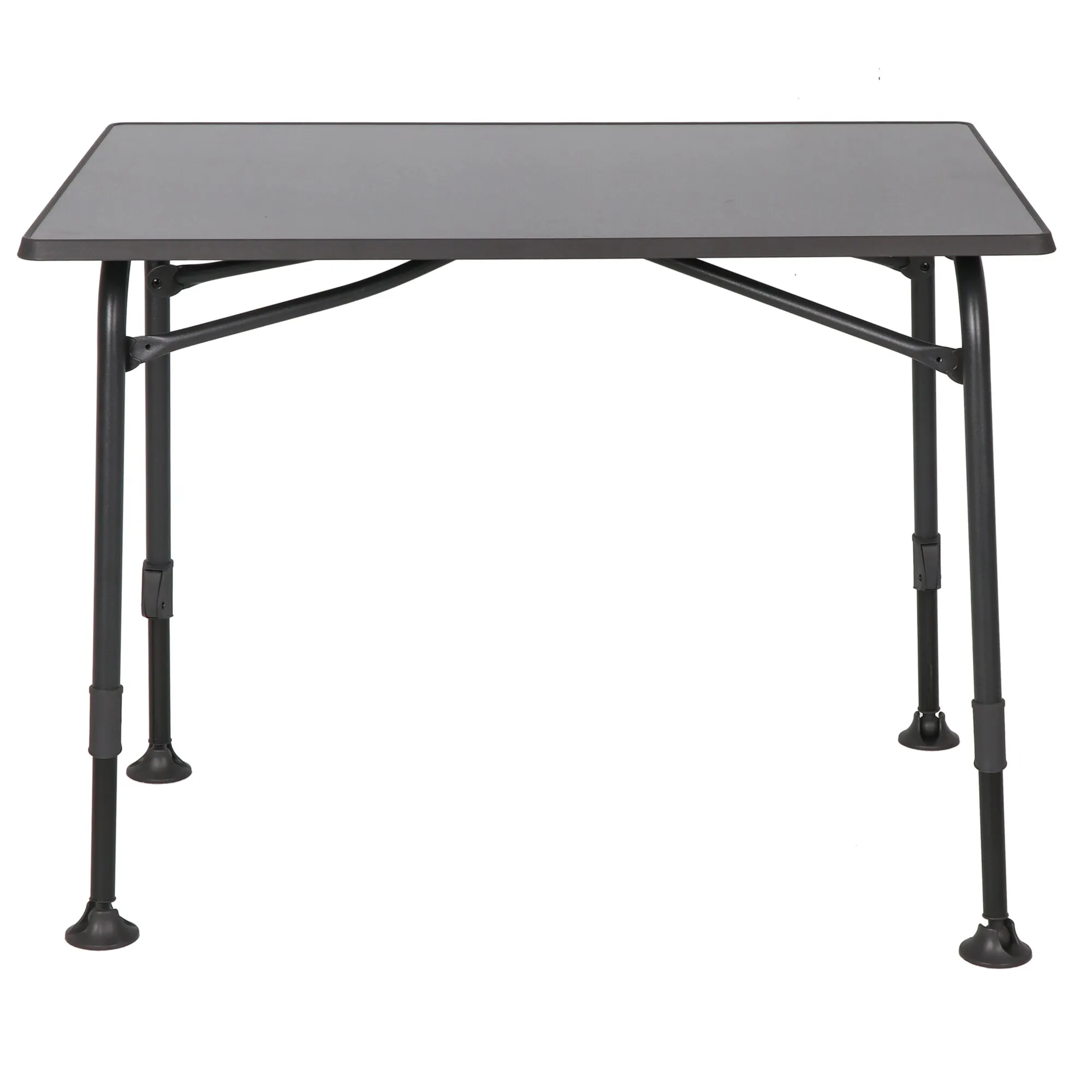 Campingtisch Aircolite blackedition, 100 cm, mit rechteckiger dunkler Tischplatte, vier höhenverstellbaren Beinen und Querstreben