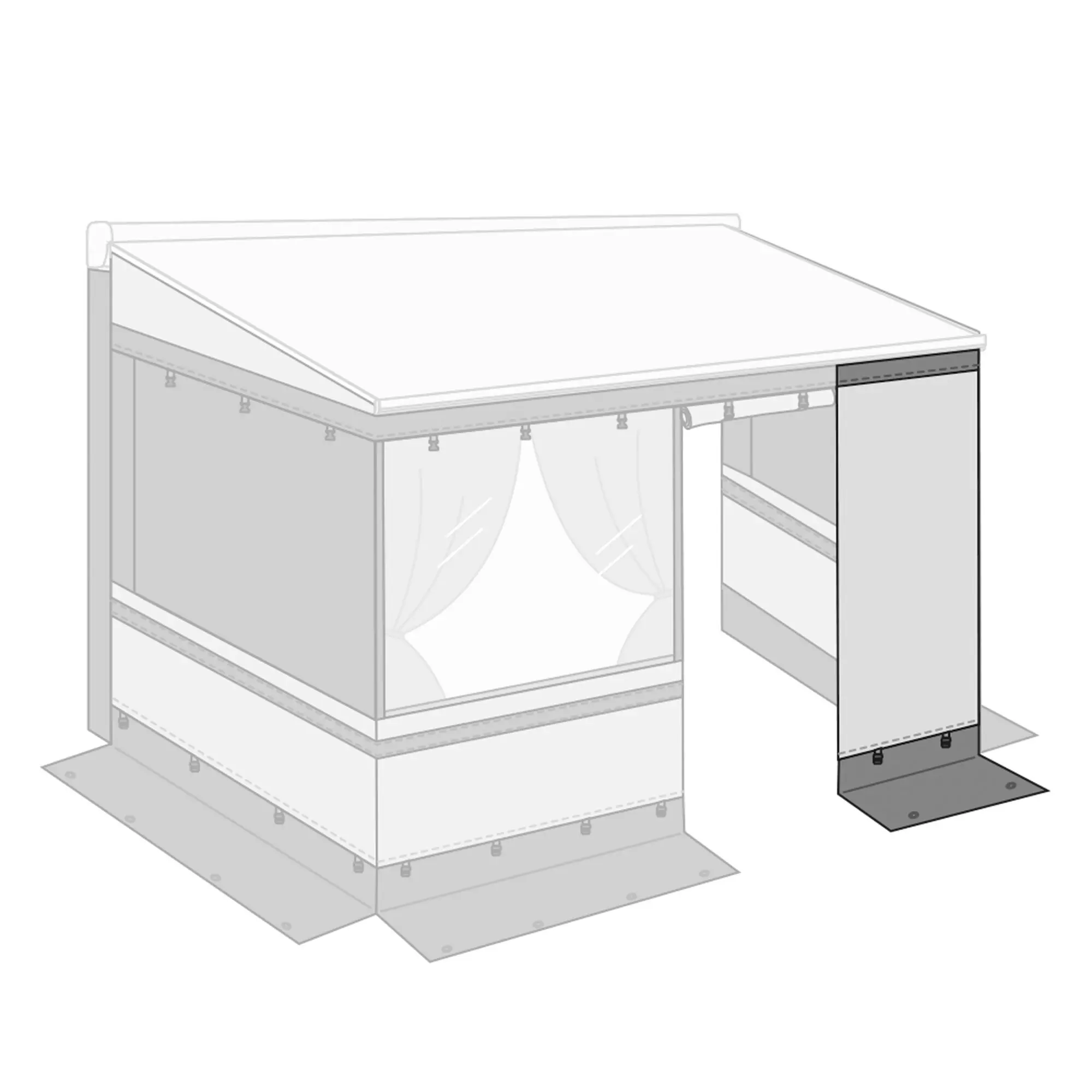 Privacy Room Light Front Panels – Front Wall Extension, 70 cm