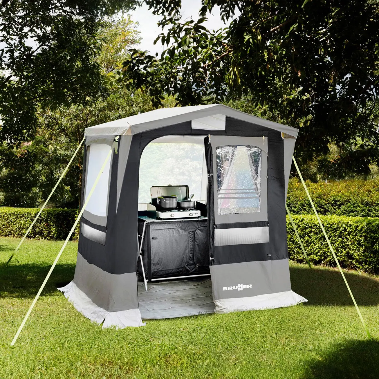 Küchenzelt Gusto II NG, dunkelgrau, 200 x 150 x 215