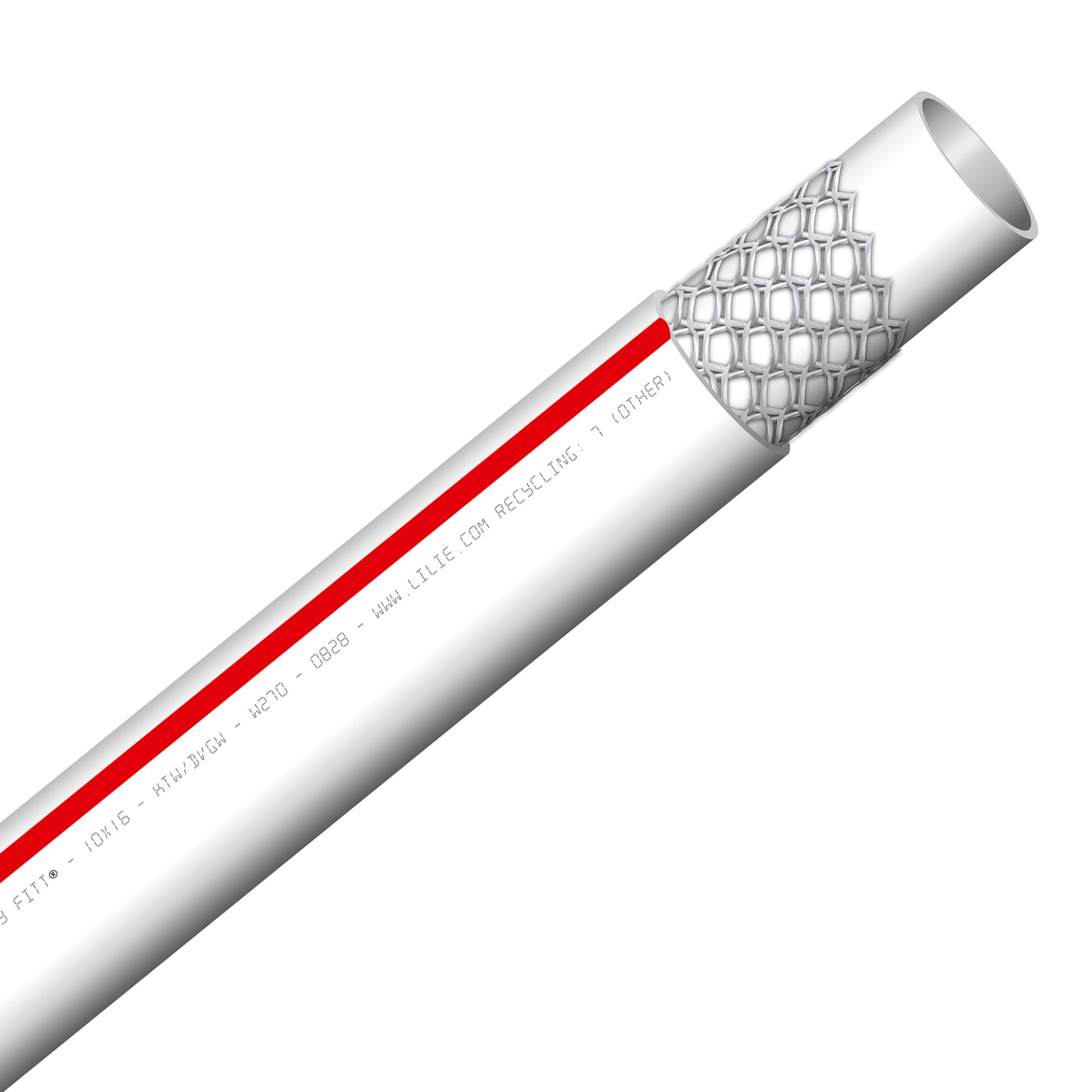 Trinkwasserschlauch WeißGELB warm, 12 x 18 mm, 50 m