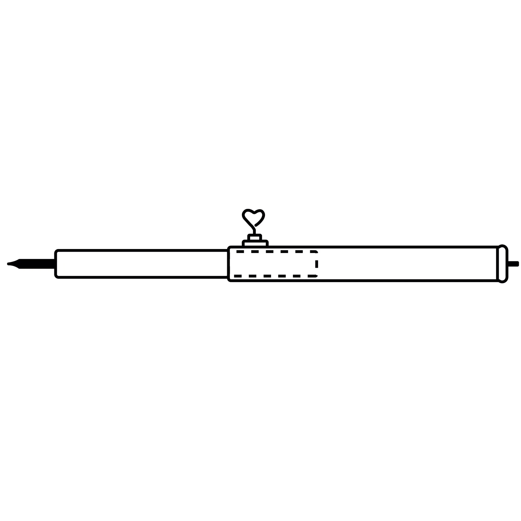 Variable Aufstellstange aus Stahl, 19 mm Durchmesser und bis zu 200 cm Länge, mit Klemmvorrichtung in Seitenansicht