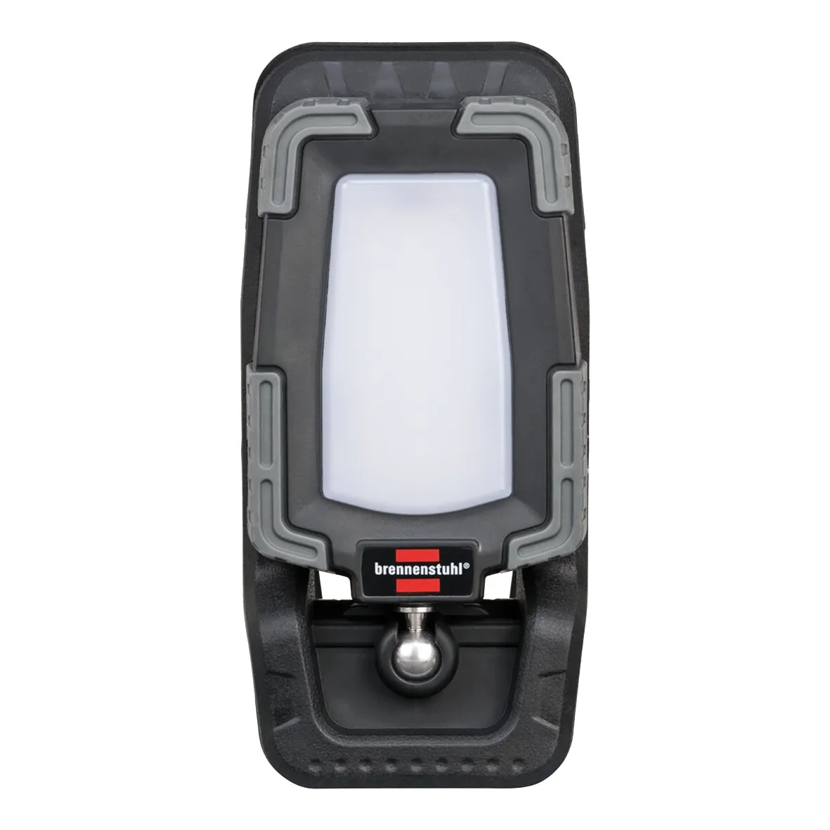Mobiler Akku-LED-Arbeitsstrahler Brennenstuhl CL 1050 MA Clip in Schwarz mit weißer Leuchtfläche und Kugelgelenk