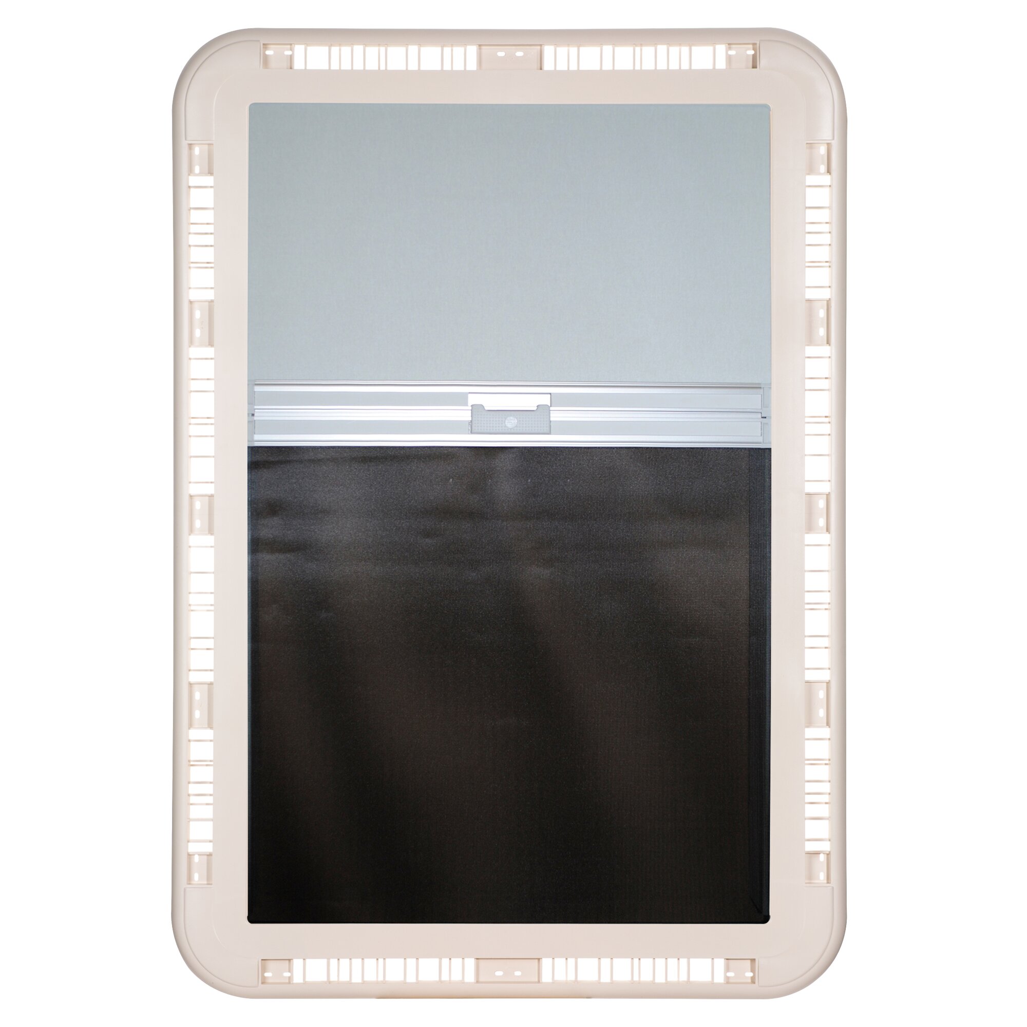 Inner Frame Complete with Add-On Parts (Blind + Ventilation Grille), cream white