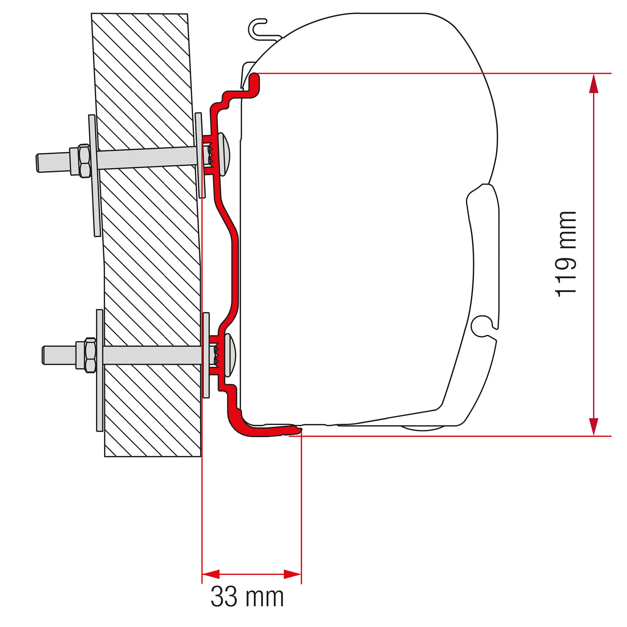 Markisenadapter Hymer ab 2016, 300 cm