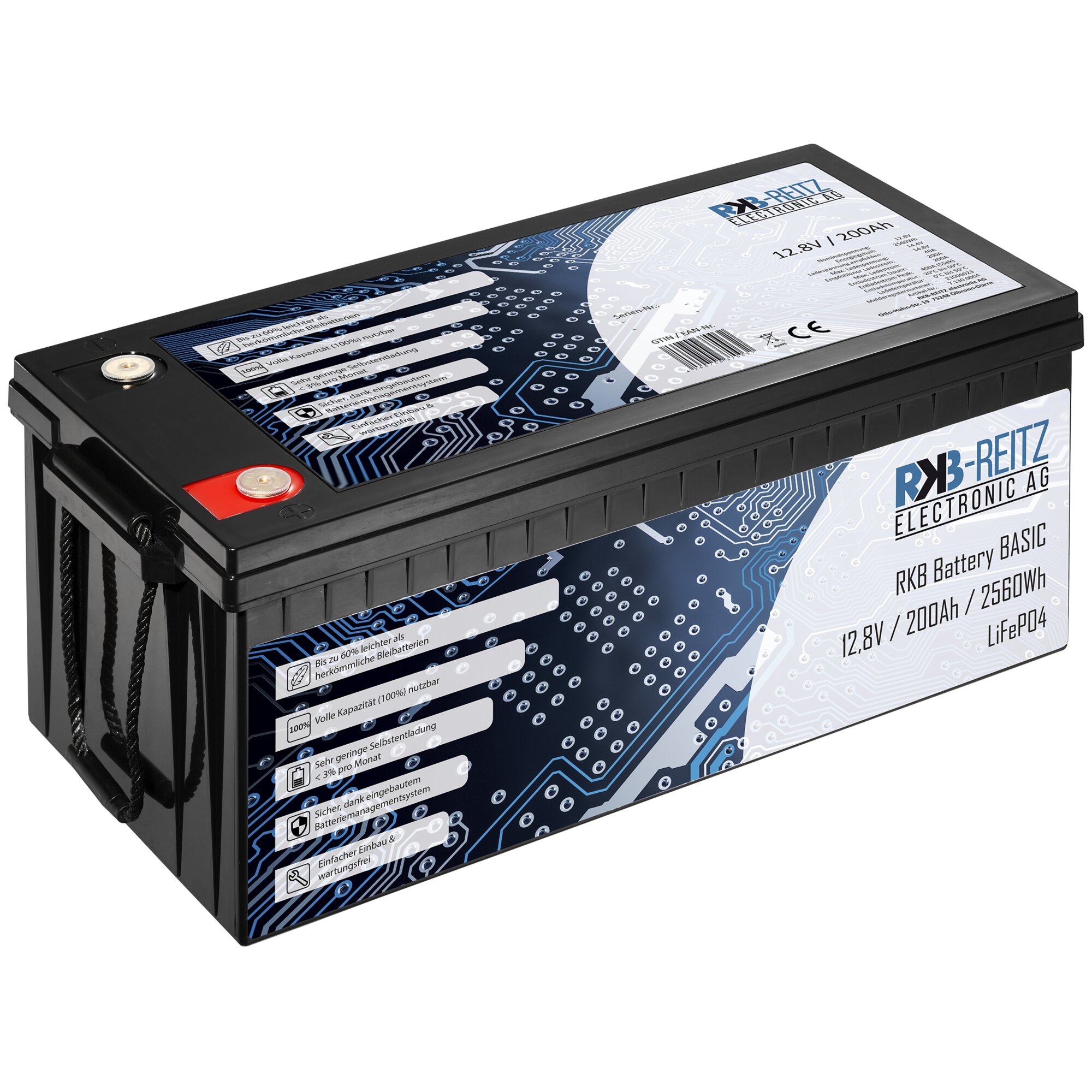 Lithium Batterie LiFePO4 Basic, 200 Ah