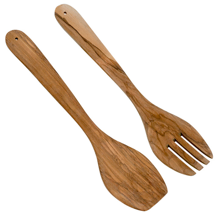 Metaltex Küchenhelfer Olivenholz, Salatbesteck
