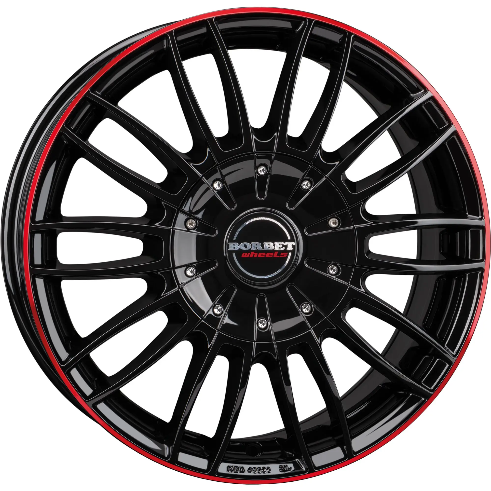 Aluminium Wheel Rim CW3 for Fiat Ducato with Heavy Chassis, black glossy red ring, 7.5 x 18"