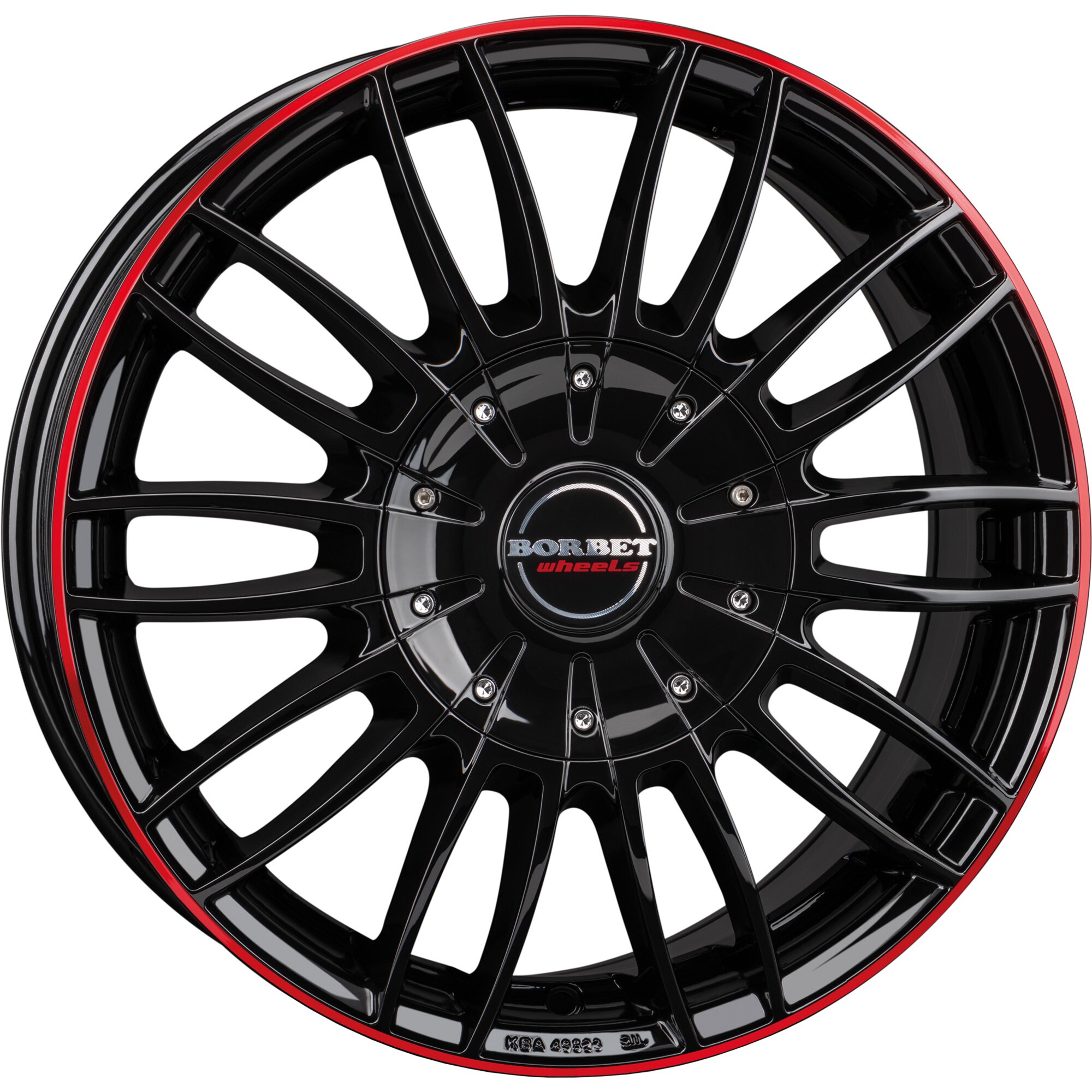 Aluminium Wheel Rim CW3 for Fiat Ducato with Heavy Chassis, black glossy red ring, 7.5 x 18"