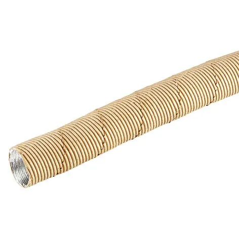 Beiges, flexibles Abzweigrohr AZR mit geriffelter Oberfläche und offenem Metall-Innengewinde, 5 Meter lang
