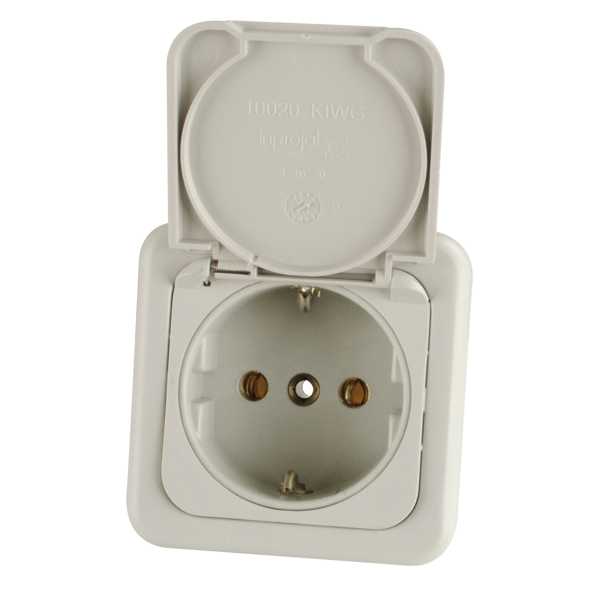 Safety Socket with Lid, light grey, self-service