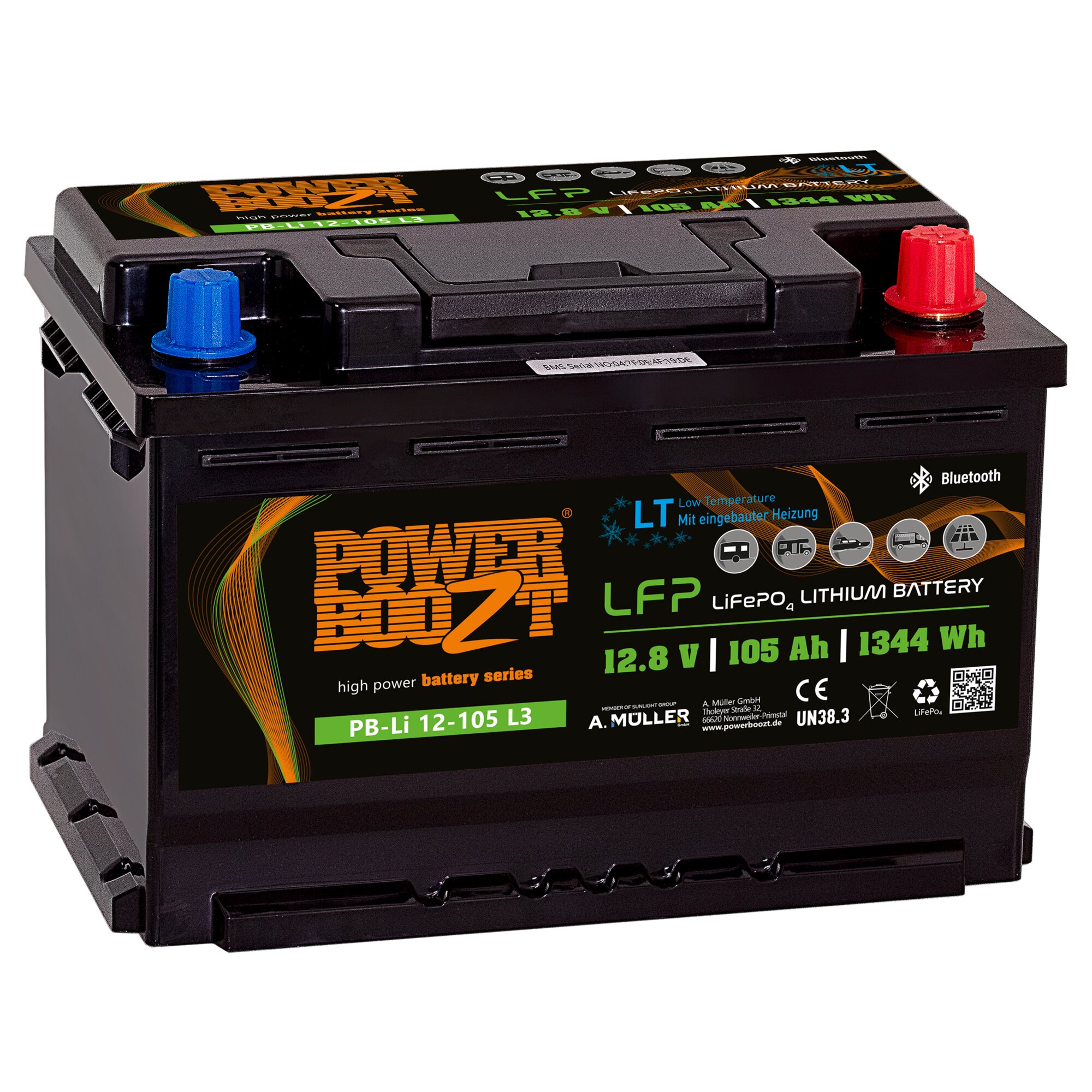 Powerboozt Lithium Cold Weather Battery, 105 Ah