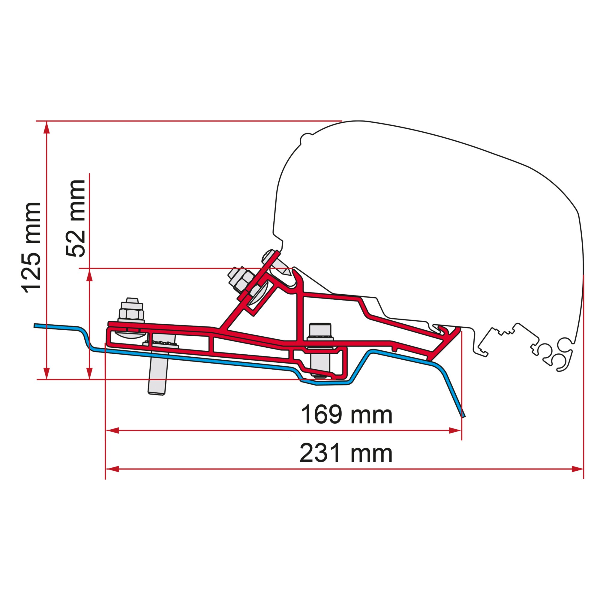 Fiamma Markisenadapter Ford Transit Van L2 für F80s, 1 x 290 cm