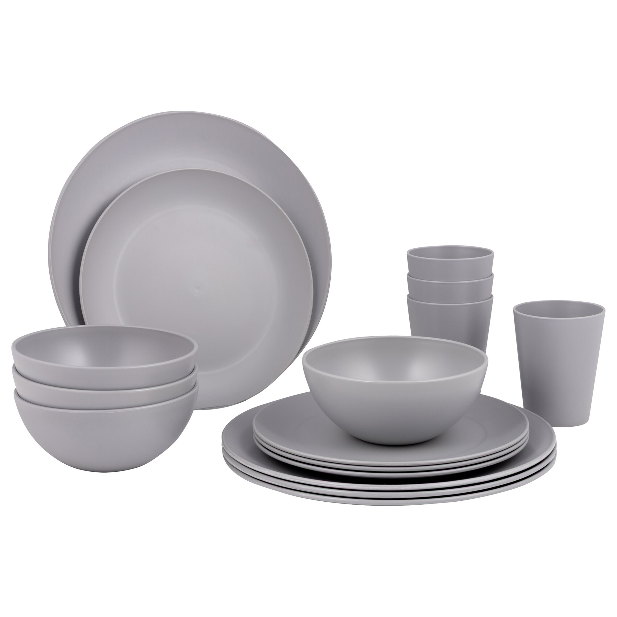 Tableware Set Renew, 16 Pcs., grey