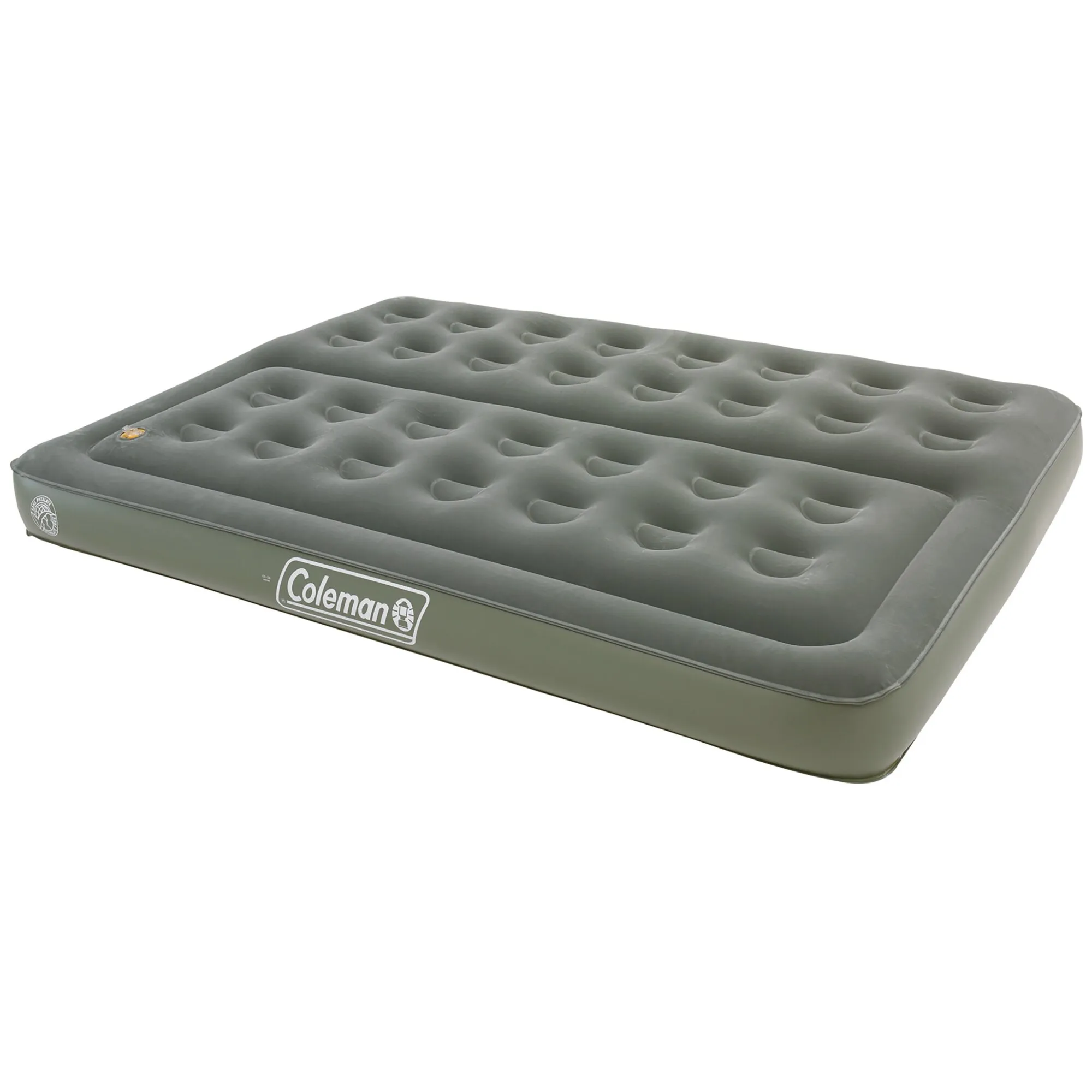 Graues Coleman-Luftbett Comfort Bed für zwei Personen mit gerippter Oberfläche und erhöhtem Rand, 137 × 198 cm