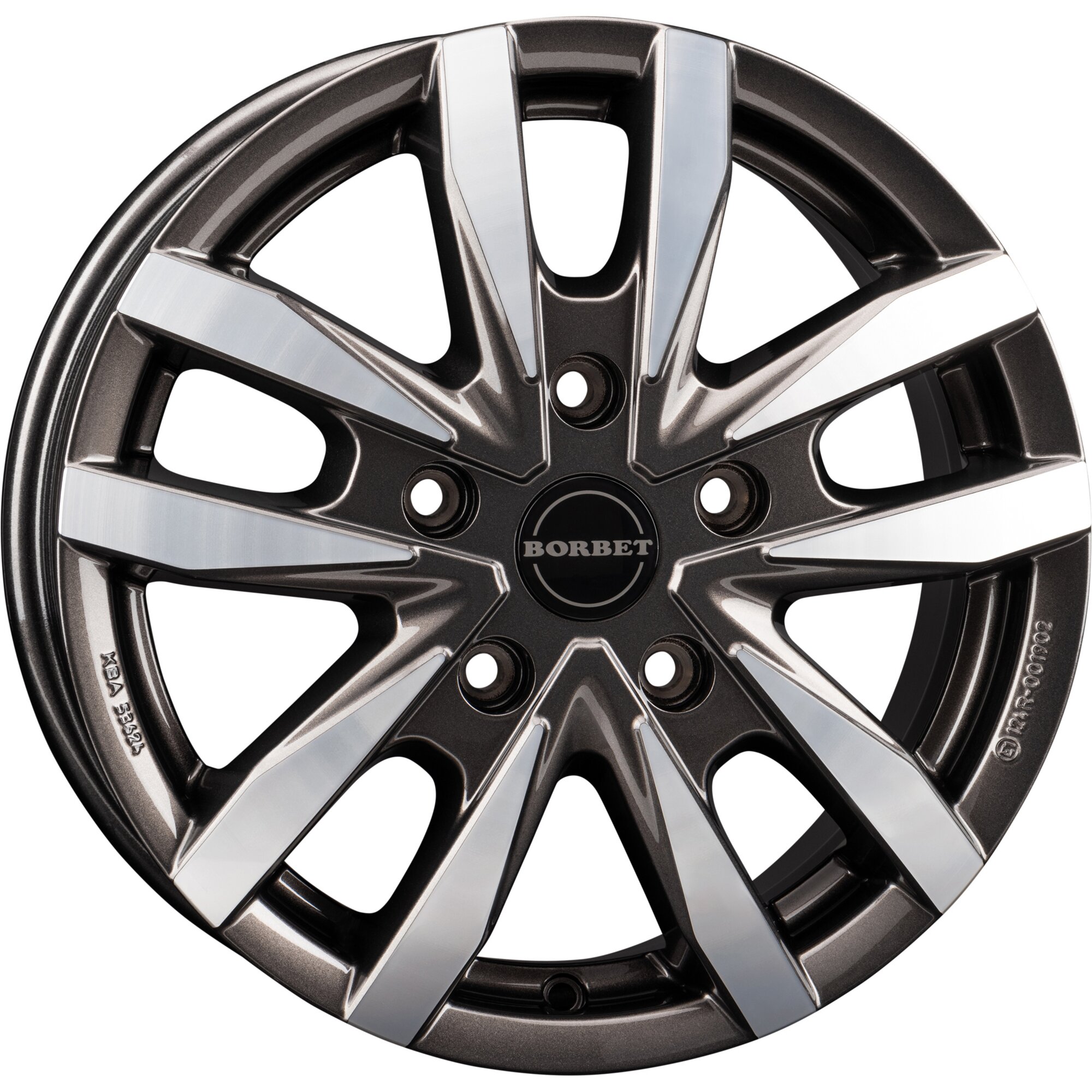 Aluminium Wheel Rim CW5 for Fiat Ducato, 1350 kg, mistral anthracite polished glossy, 6 x 16"
