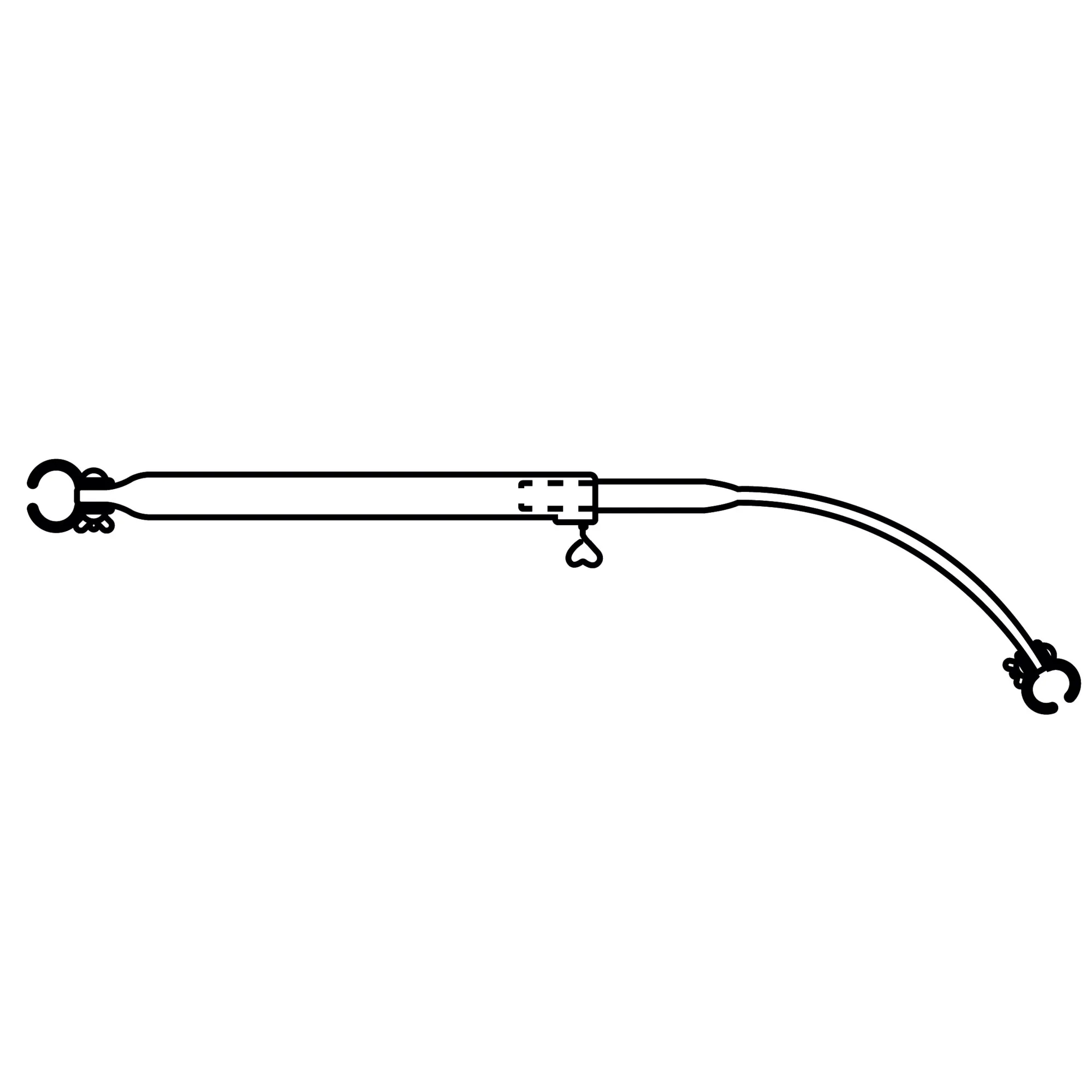 Gebogene Aluminium-Dachauflagestange mit zwei Haken, Spannverschluss und verstellbarer Länge von 205 bis 255 cm