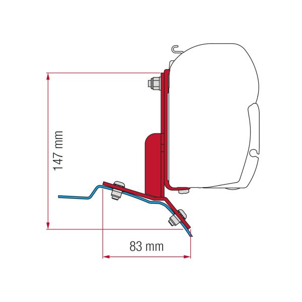 Fiamma awning adapter F45 Kit Ford Custom (without high roof)