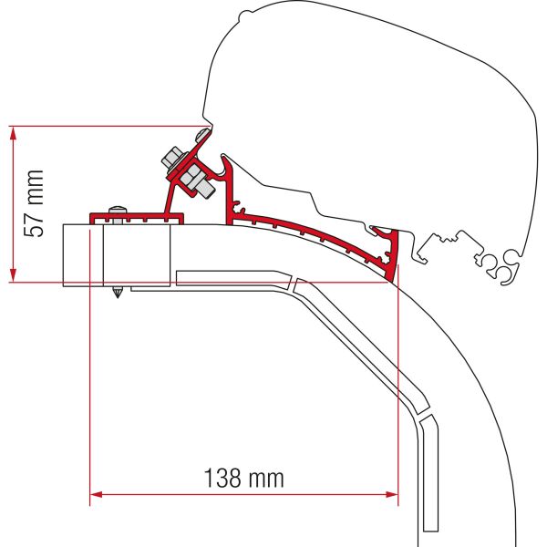 Fiamma Kit Arca, Mobilvetta, K-Yacht Markisenadapter F80/65