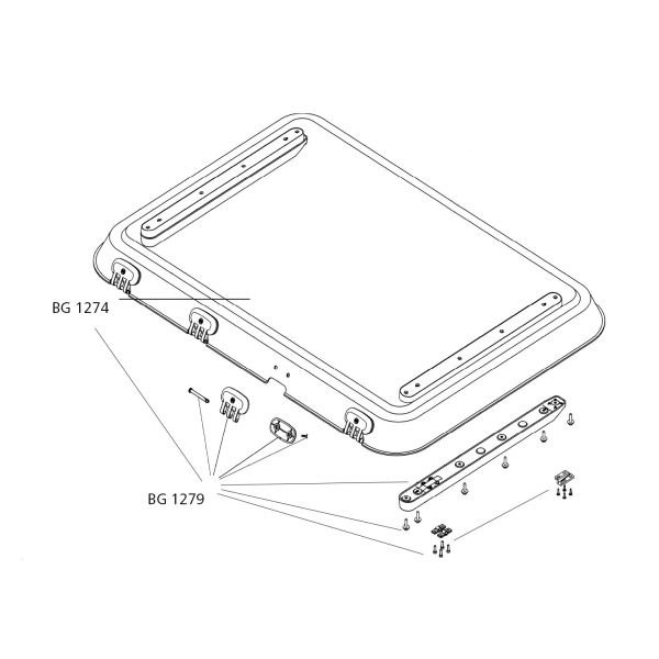 Glass Complete with Installation Parts (Pos. 01 up to 20)