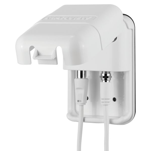 Maxview satellite outdoor socket twin, F- / coax, white