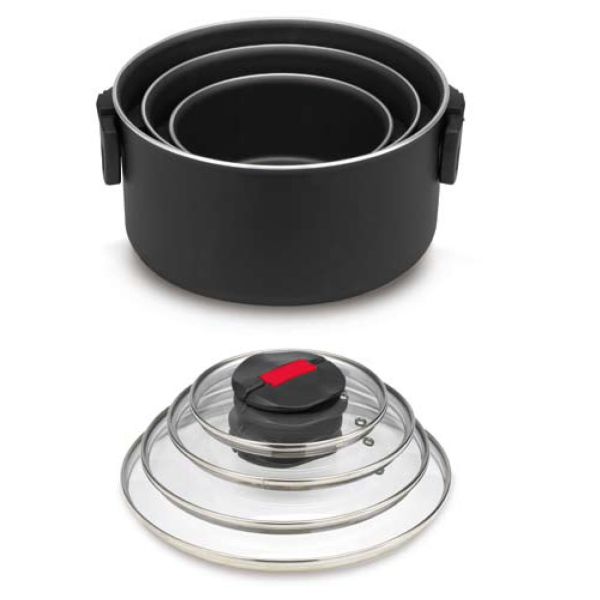 Ballarini Click&Cook Kochtopf mit Glasdeckel 1,5 l
