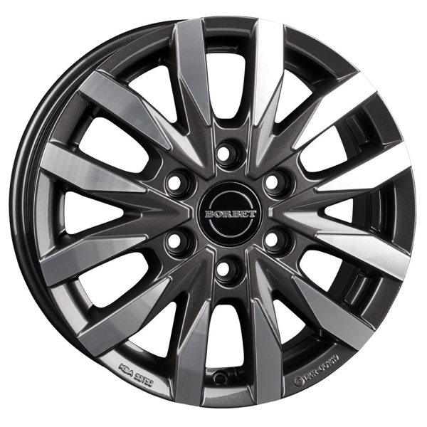 Borbet CW6 16" MB Sprinter ab Bj. 04/2006 Allrad Aluminiumfelge – Mistral Anthracite Glossy Polished