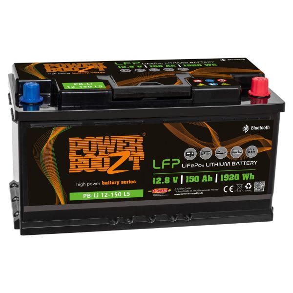 PowerBoozt PB-Li 12-150 L5 Lithium-Batterie, 12,8V, 150Ah