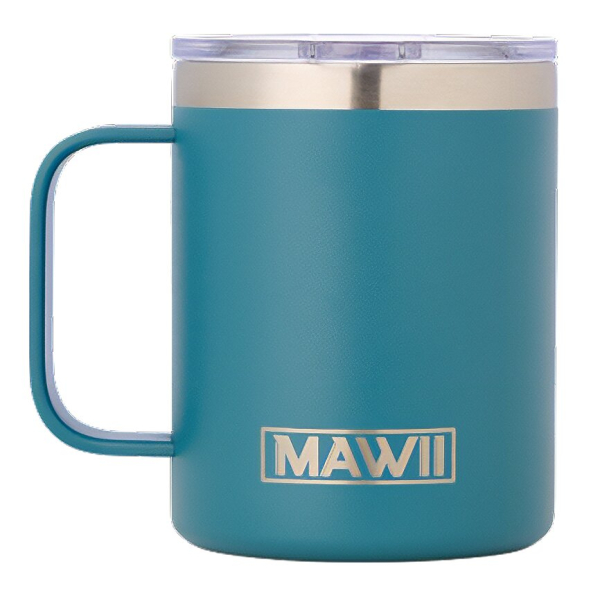 Edelstahl Becher mit Henkel, 350 ml, petrol