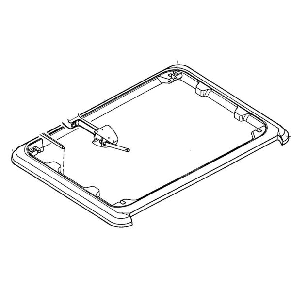 Dometic Heki 1 base frame complete without forced ventilation and without glass gray