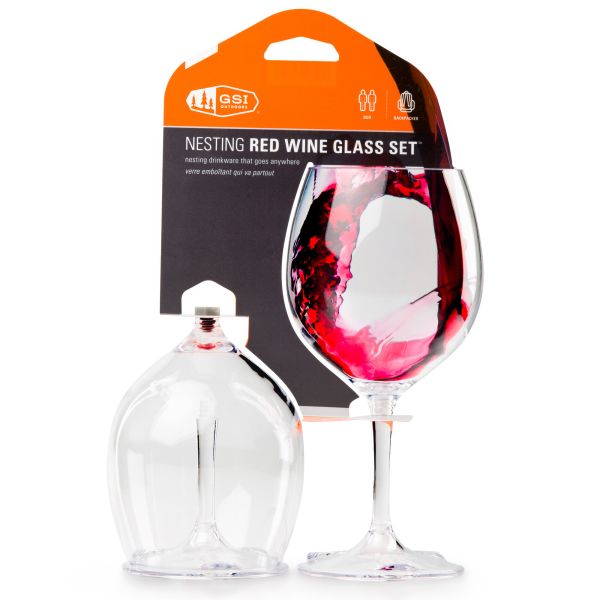 Red wine glass Nesting set of 2