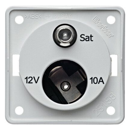 Berker Integro aerial socket outlet 12 V and SAT white matt, SB-packed