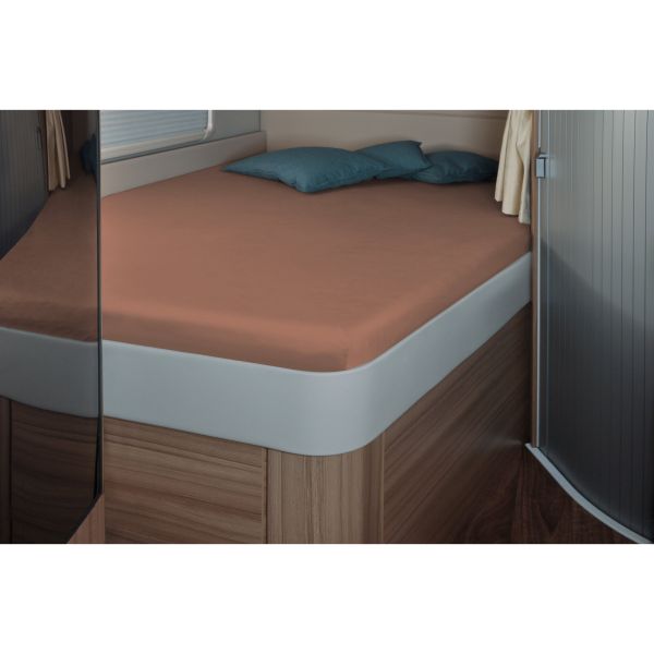 Fitted sheet 142 x 195 (158 / 42) cm for French bed in motorhome, macciato