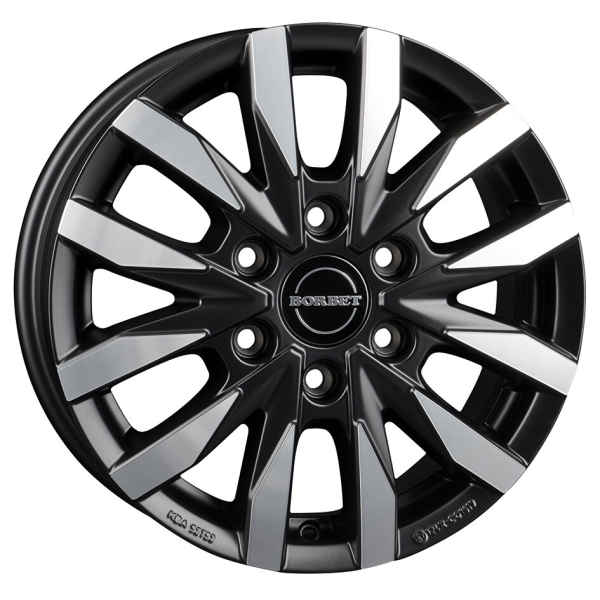 Borbet CW6 16" MB Sprinter ab Bj. 04/2006 Aluminiumfelge – Black Polished Matt