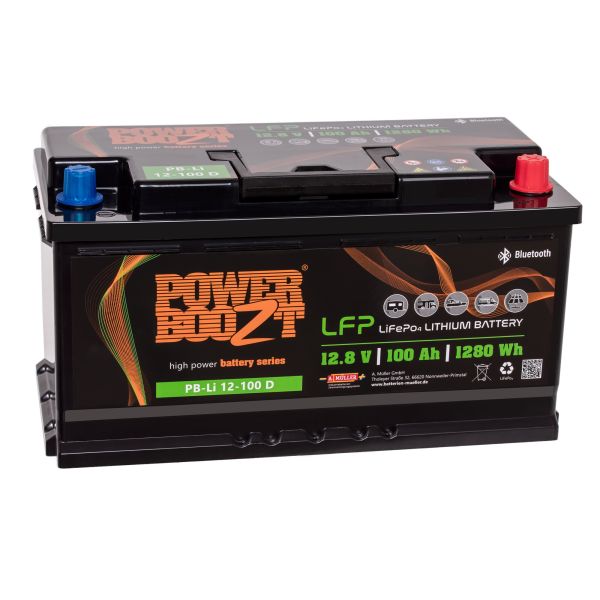 PowerBoozt PB-Li12-100D Lithium Batterie, 12,8V, 100Ah