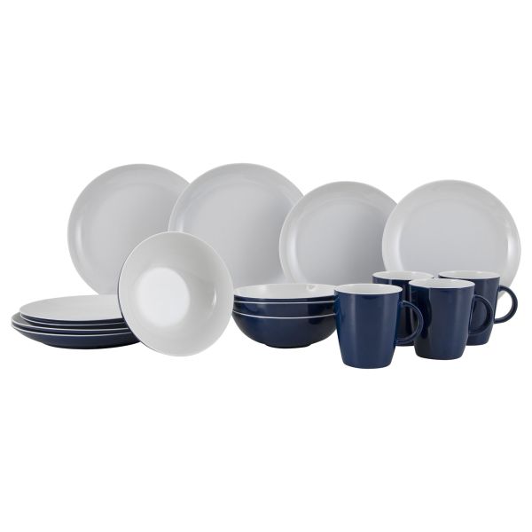 Gimex Geschirrset Solid Line Navy Blue
