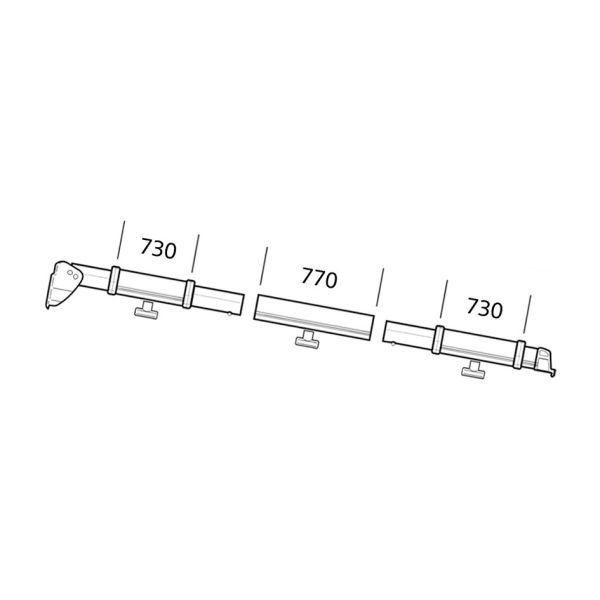 Clamping Profile 2,5 m Thule Safari Residence / Panorama 5002 / 5003 / 5500 / 5800, Right Hand