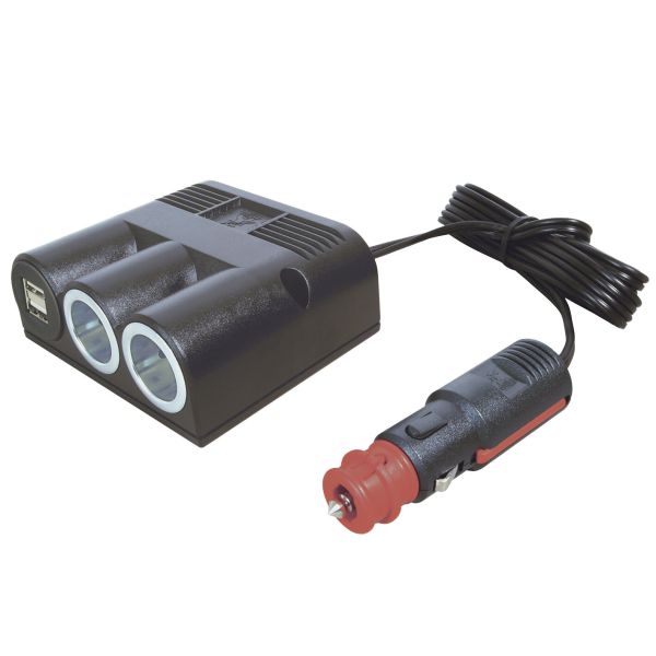 Pro Car Dreifachsteckdose Standard Power USB 2500 mA