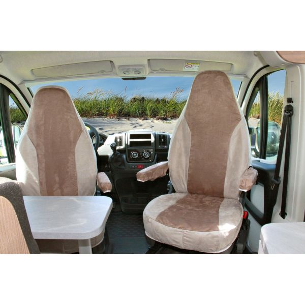 Hindermann slipcover for original Fiat Ducato seats beige/sand