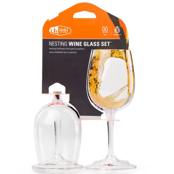 White wine glass Nesting set of 2