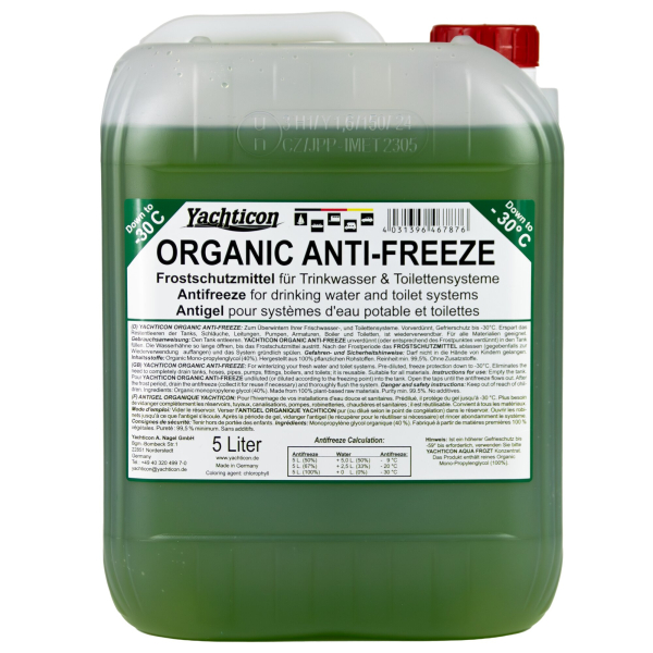 Organic Anti-Freeze Frostschutzmittel für Trinkwasser- & Toilettensysteme 5 l
