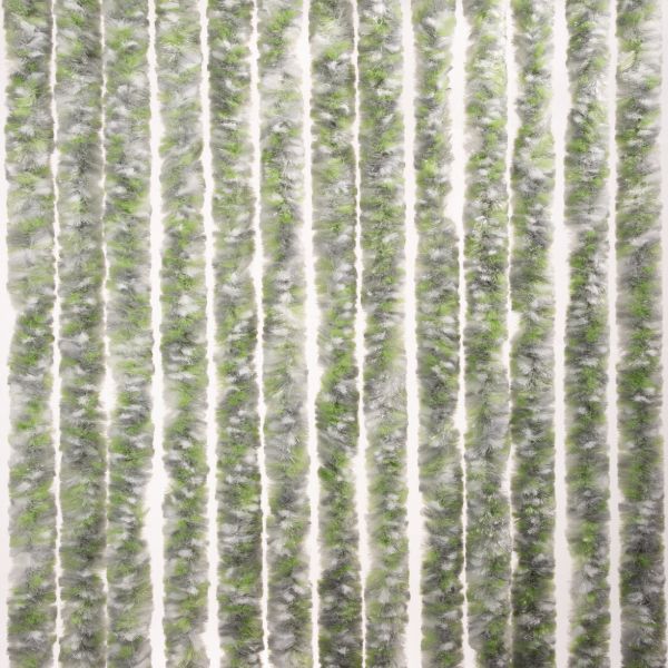 Brunner Chenille-Flauschvorhang Zelt/Balkon 100 x 205 cm, grau/weiß/grün