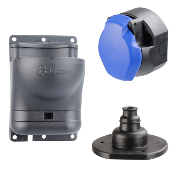 Truma socket complete with socket holder and hose clamps